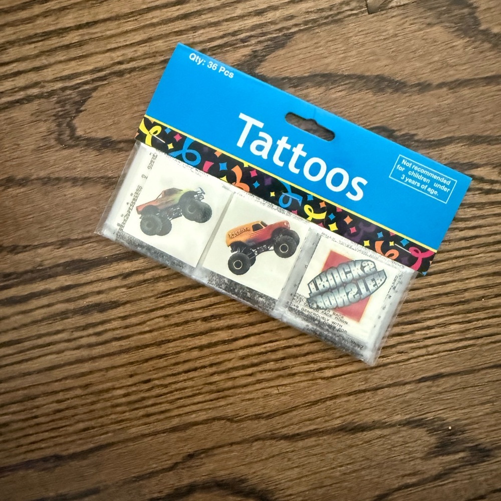 Monster Truck Temporary Tatoos * New